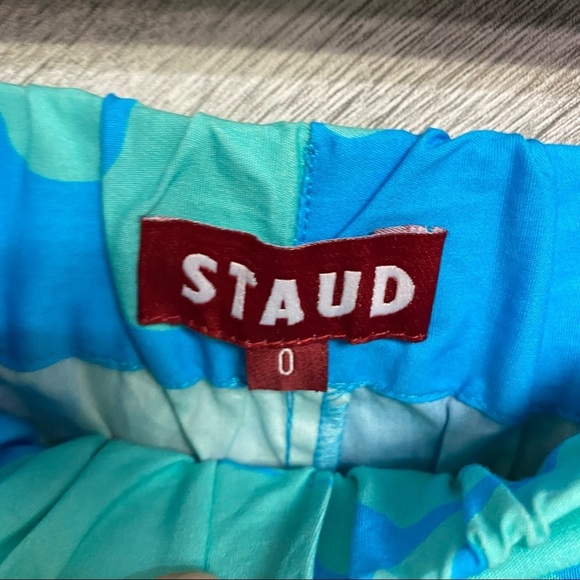 STAUD | Sage Blue Hibiscus Tie Waisted Shorts Size 4 - Picture 5 of 14